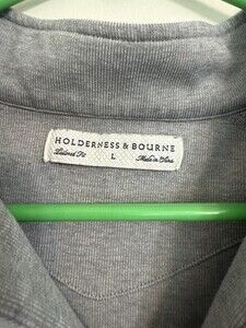 Houlderness & Bourne Men’s Quarter Zip Pullover Size Large 1/4 Sweater Grey
